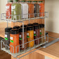 Simple Houseware 2-Tier Spice Rack Slide Out Wire Basket Drawer Organizer, Silver