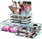 Sorbus Large Makeup Organizer - Clear Stackable Jewelry & Makeup Organizer For Vanity, Bathroom Storage, Dresser - 12 Drawers Cosmetic Beauty Organizers and Storage with Lipstick, Makeup Brush Holder