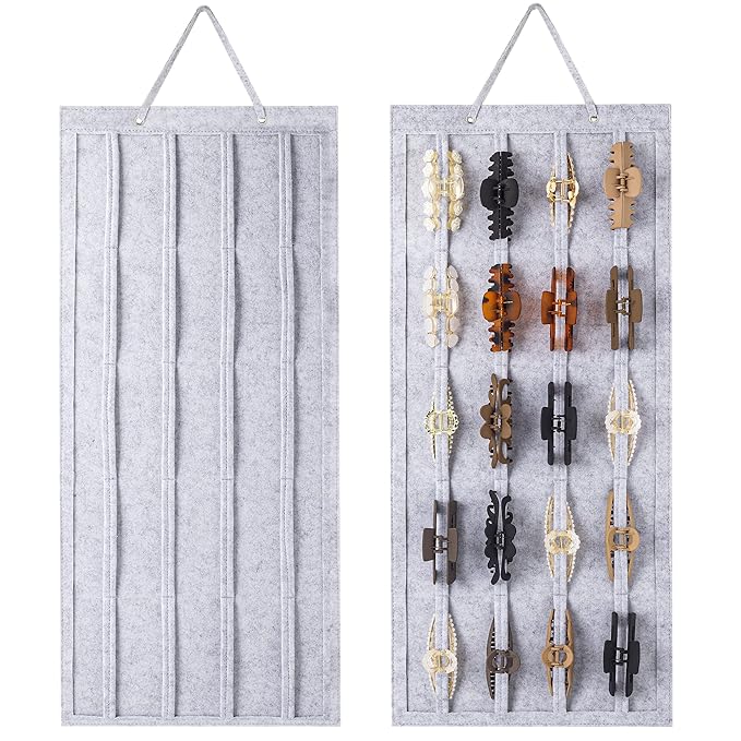 SMUK Large Hair Claw Clip Organizer Holder, Hanging Claw Clips Storage for Women Girls, Hair Clip Stand Holder for Wall, Door, Closet, Big Claw Clip Display for Teen Girls