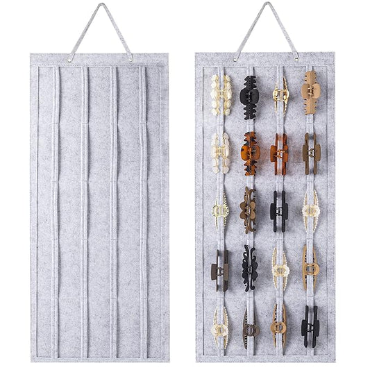 SMUK Large Hair Claw Clip Organizer Holder, Hanging Claw Clips Storage for Women Girls, Hair Clip Stand Holder for Wall, Door, Closet, Big Claw Clip Display for Teen Girls