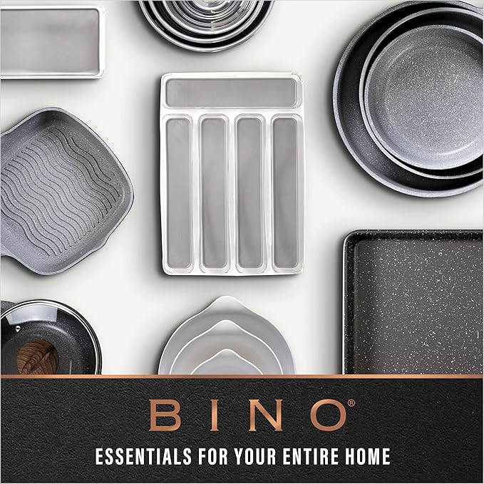 BINO | Plastic Storage Bins, Medium - Deep | THE HANDLER COLLECTION | Multipurpose Organizer Bins | Kitchen Pantry Organizers and Storage | Clear Containers for Organizing Home | Freezer Organizer
