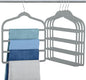 Velvet Pants Clothes Hanger Space Saving Non Slip Pants Shorts Hanger, Myfolrena Jeans Slack Trousers Hangers Multiple Velvet Hanger Closet Storage and Organization for Jeans,Scarf,Tie(Grey, 5)