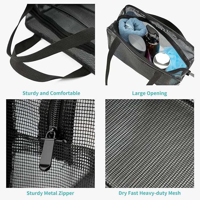 REDSINDA Mesh Shower Caddy Bag for Bathroom Gym Camping Portable Travel Mesh Toiletry Bag for Women Men