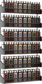 AULEDIO 2 Pack Spice Rack Organizer, 3 Tier Counter-top Stand or Wall Mounted Storage Rack Hanging Shelf for Kitchen Cabinet, Cupboard, Pantry Door Bathroom Shower Cosmetic (Black)