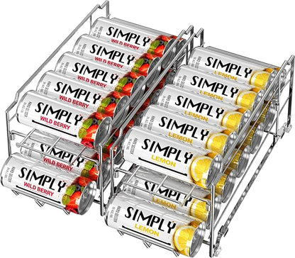 Simple Houseware 2PK Front Loading Tall Skinny Can Dispenser, Chrome