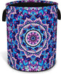Mandala Laundry Basket Beautiful Flowers Foldable Oxford Cloth Funny Tote Bag Laundry Hamper Clothes Storage Bucket Organizer For Bathroom/Laundry Storage/Bedroom 17.7x13.7 Inch
