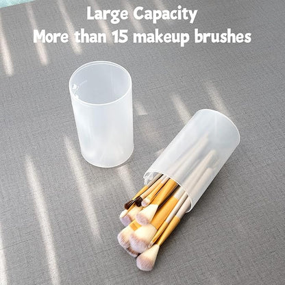 OCHEAL Makeup Brush Holders, 3 Pack of Makeup Brush Organizer Travel Case Retractable Plastic Travel Makeup Brushes Holder for Vanity Makeup Artist Brushes Storage Cup