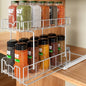 Simple Houseware 2-Tier Spice Rack Slide Out Wire Basket Drawer Organizer, White