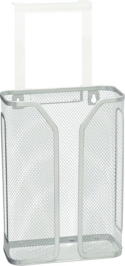 Deco Brothers Over The Cabinet Door Grocery Bag Holder, Silver