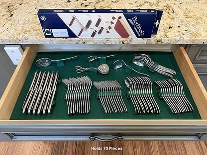 Silverware Drawer Lining Kit in Green - Holds 70 Pieces