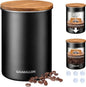 Vacuum Coffee Canister, Stainless Steel Airtight Canister for 16oz Coffee Beans, Coffee Bean Storage, 46 fl.oz