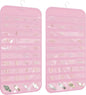 1 Pack Hanging Jewelry Organizer 80-Pocket Dual-sided Jewelry Storage for Earring Necklace Bracelet Ring Travel Holder, Pink