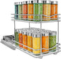 LYNK PROFESSIONAL® Pull Out Spice Organization for Cabinets - 6-3/8 inch Wide – Spice Rack for Inside Cabinets, Slide Out Spice Rack Organizer for cabinet – Pull Out Spice Rack, Sliding 2 Tier Chrome