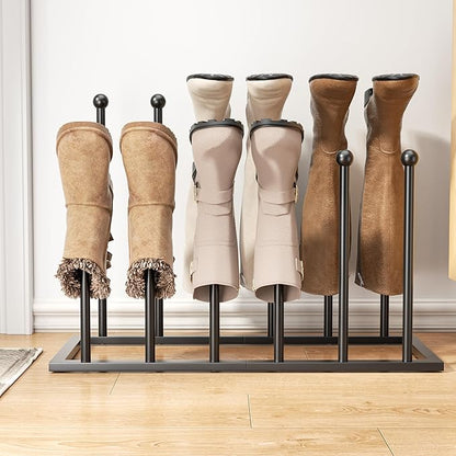 pickpiff Boot Rack Organizer Tall Boots - Black Boot Storage Organizer Tall Boots for Closet, Entryway, Garage, Porch, Free Standing Shoe Racks for 6 Pairs