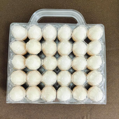30 Piece Portable Transparent Egg Cartons,Plastic egg carton with handle,Specification 5×6 Plastic Large egg Carton For Family, Farm, Markets. (5x6 30 portable bulk egg cartons)