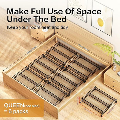 Under Bed Shoe Storage Organizer, 2 Pack Under Bed Storage Containers with Wheels for Under Bed Shoe Organizer Drawer Space Saving for bedroom