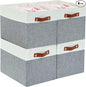 DECOMOMO Kallax Storage Cubes - 13x15x13 Storage Bins, Baskets for Organizing Shelves (Grey and White, 4-Pack)