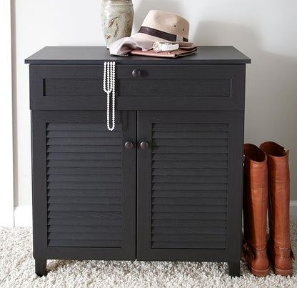 Baxton Studio Calvin Shoe-Storage Cabinet, Espresso