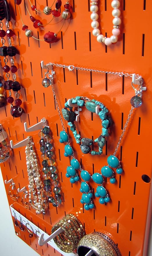 Wall Control Jewelry Organizer Wall Hanging Jewelry Holder Kit Wall Mounted Necklace Organizer Kit in Orange