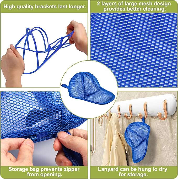 MAGTSMEI Hat Washer Cage, Foldable Hat Washer for Baseball Caps/Keep shape/Suitable for Adult & Kid's/Home Storage & Portable for Travel/Black