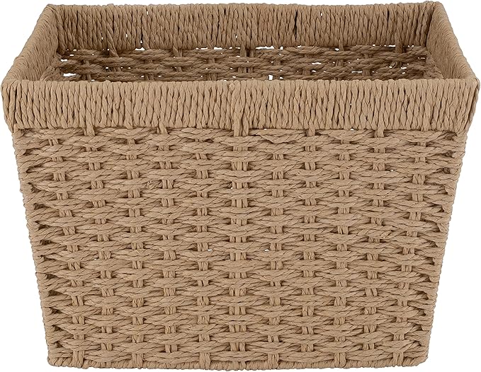 Simplify Large Storage Basket | Dimensions: 15"x 13"x 10" | Dutch Weave Design | Storage Organization | Paper Rope Material | Great Closets | Display