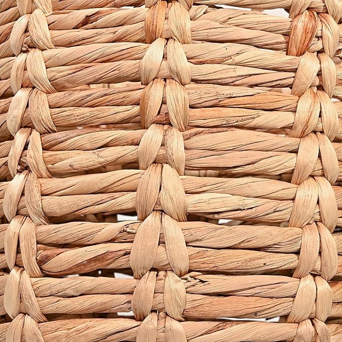 happimess BSK1003A Laurel Bohemian Hand-Woven Abaca Wicker Storage Basket with Handles, Seagrass Container for Decoration in Bedroom, Living Room, Laundry Room, Entryway, Natural