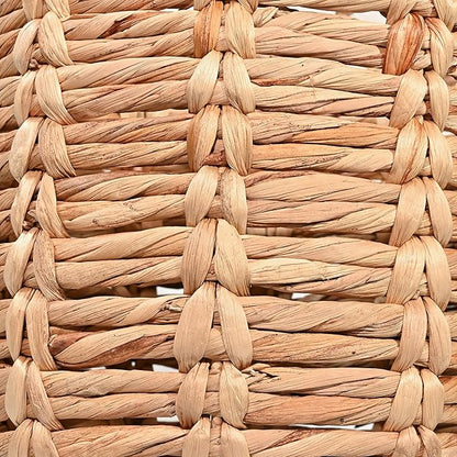 happimess BSK1003A Laurel Bohemian Hand-Woven Abaca Wicker Storage Basket with Handles, Seagrass Container for Decoration in Bedroom, Living Room, Laundry Room, Entryway, Natural