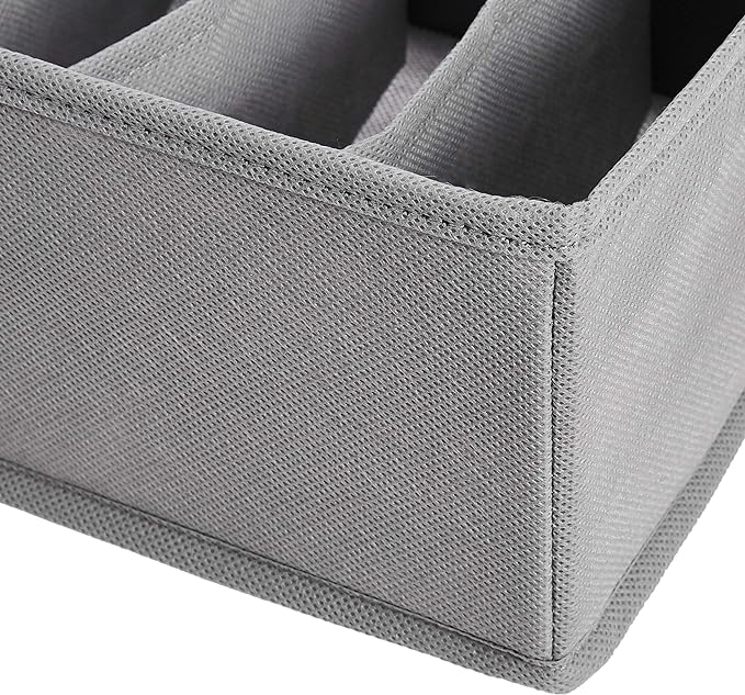 Amazon Basics Underwear Drawer Organizer Dividers for Closet Organization and Storage, Fits Perfectly in Dresser, 2-Pack, Gray | Pack of 2