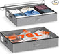 XXXL 78L Under Bed Storage, Storage Containers with Support & Clear Lid, Support Frame, Underbed Storage Bins for Clothes, Shoes, Blankets, and Toys 2 pack