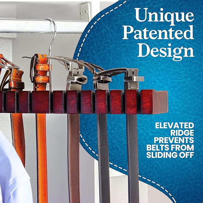 Belt Organizer & Hanger - Belt Rack & Storage - Holder for Closet - Gifts for Dad