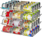 Can Organizer For Pantry, Adjustable Height And Width Canned Goods Organizer, Soup Can Rollers Organizer Holds Up to 48 Cans for Kitchen Cabinet or Refrigerator (CLear 4 Tier)