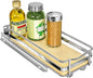 LYNK PROFESSIONAL® Élite™ Pull Out Spice Organization for Cabinets - 4-3/8 inch Wide – Spice Rack for Inside Cabinets – Wood/Chrome - Sliding Spice Rack Organizer for cabinet – Spice Rack - 1 Tier