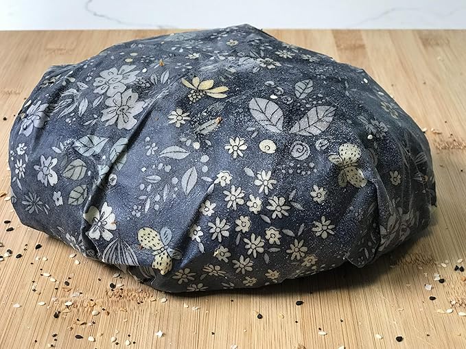 4-Pack Reusable Beeswax Wraps with Produce Bag & 2 Beeswax Bars