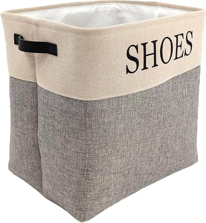 Shoe Storage Bin and Organizer for Hallway, Entryway or Mudroom. Space saver for many pairs of footware to store in one stylish container.