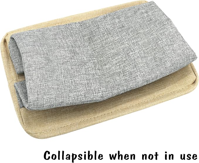 PET ARTIST Dog Toy Basket, Collapsible Dog Toy Bin Box with Comfortable Handles, Large Pet Toy Storage Basket Organizer for Accessories, Toys,Coat & Clothing,Blanket Leash (Gray, M:15"x11"x9")