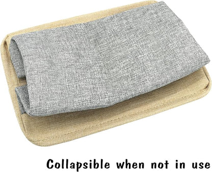 PET ARTIST Dog Toy Basket, Collapsible Dog Toy Bin Box with Comfortable Handles, Large Pet Toy Storage Basket Organizer for Accessories, Toys,Coat & Clothing,Blanket Leash (Gray, M:15"x11"x9")