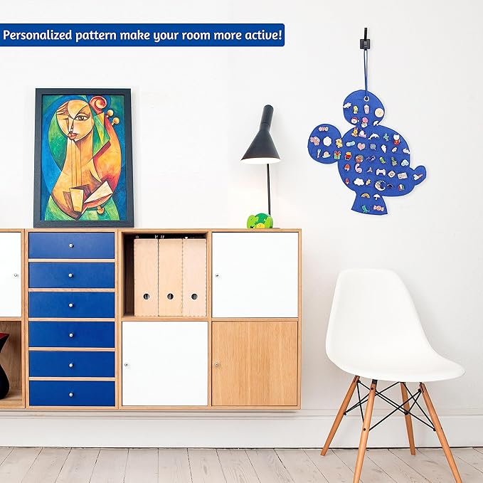 Hanging Brooch Pin Organizer Enamel Pin Display Cute Cartoon Shape Brooch Pin Display Storage Holder for Brooch Pin(Without Accessories ) (black+blue)