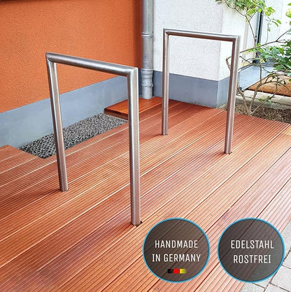 Namor© Stainless Steel Bicycle Leaning Bar Deflector Bicycle Bracket Rustproof Leaning Bar Round Tube Diameter 48.3 mm for Embedding in Concrete Bicycle Holder (1150 mm x 580 mm x 48.3 mm Height/Width