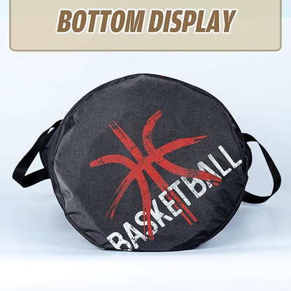 Basketball Laundry Basket Ball Foldable Oxford Cloth Funny Tote Bag Laundry Hamper Clothes Storage Bucket Organizer For Bathroom/Laundry Storage/Bedroom 17.7x13.7 Inch