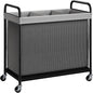 ELYKEN Laundry Hamper 3 Section, 120L Rolling Laundry Sorter with Removable Liner Bag, Laundry Basket with Wheels, Steel Frame with Metal Handle, Clothes Hamper Cart for Laundry Room & Bedroom