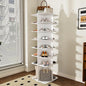 7 Tier Rotating Shoe Rack Tower, Spinning Shoe Tower Display Lazy Susan, Revolving 360° Shoe Rack Storage Round Carousel, Vertical Handbag Rotate Shoes Closet Organization