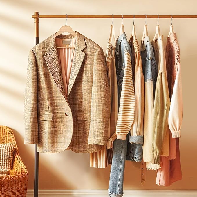 Quality Hangers Premium Slim Wooden Hangers 120 Pack - Thin Space Saving Hangers with 360 Degree Swivel Hook & Shoulder Groves Types of Clothing – Natural (120, Natural)