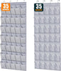 MISSLO 35 Large Pockets Over The Door Shoe Organizer Sturdy Oxford Fabric Hanging Shoe Rack Grey