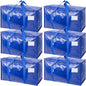 TICONN 6 Pack Extra Large Moving Bags Heavy Duty with Zippers & Carrying Handles, Durable Storage Bags Moving Boxes for Closet Organizers and Storage (6 Pack, Blue)