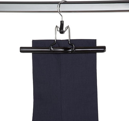 Mawa by Reston Lloyd Non-Slip Space-Saving Clothes Hanger with Clamp for Pants and Skirts, Style M/26, 1-Piece, Silver