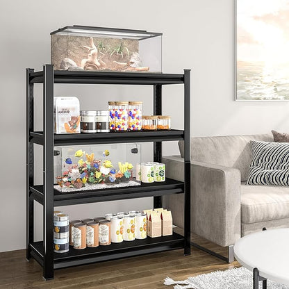 40in Wide Garage Shelving Heavy Duty，2000lbs Large Loads Adjustable Garage Storage Shelves,All Metal Storage Racks and Utility Rack Shelves, 40”W x 16”D x 72”H (Black)