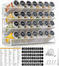 UVIAHOMI Magnetic Spice Rack Organizer for Refrigerator with 28 Spice Jars, 386 Spice Labels, 4 Hook, Chalk Marker and Funnel Set, Magnetic Shelf for Seasoning Organizer, 13.2'' W x 9.8 H, White