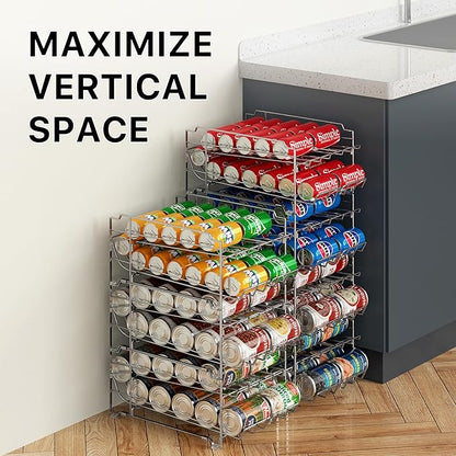 Simple Houseware Dual Row Front Loading Can Dispenser, Chrome
