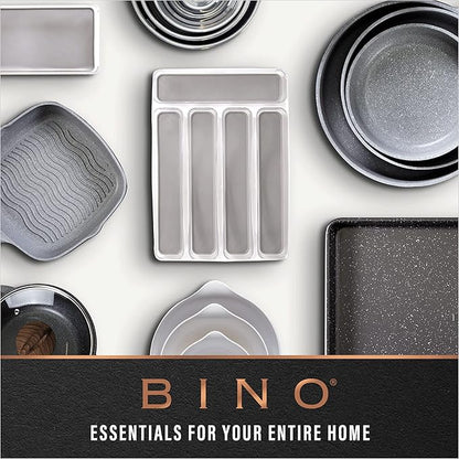 BINO | Plastic Storage Bins, Square - 3 Pack | THE LUCID COLLECTION | Multi-Use Bins | Built-In Handles | BPA-Free | Clear Containers | Fridge Organizer | Pantry & Home Organization