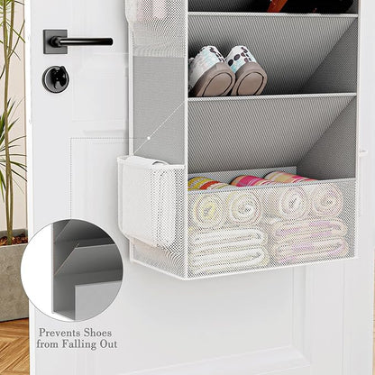 Criusia Over the Door Shoe Organizer, Hanging Shoe Storage with Deep Pockets,Ideal for Sneakers, Heels, Boots, Fits 16-24 Pairs of Shoes, Gray